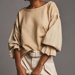 Anthropologie-Pilcro Mixed Media Tunic Style Sweatshirt Size Large